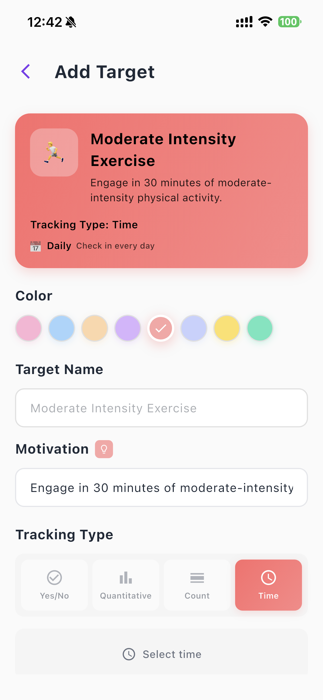 Customize habit